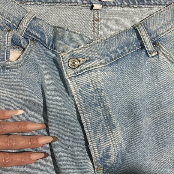 Abercrombie & Fitch the Dad high rise curve live button fly light wash size 14 - Picture 8 of 10